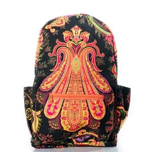 Black and Neon coachella colored Canvas Backpack